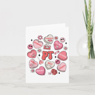 Tarjeta Terapia Física Groovy Día de San Valentín Candía C