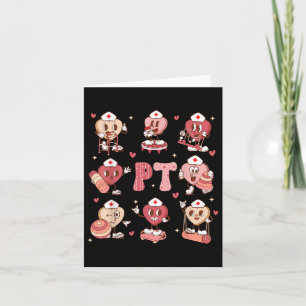 Tarjeta Terapia Física Groovy Día de San Valentín Corazón
