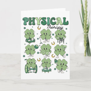 Tarjeta Terapia Física Pt Shamrock Divertido Día de San Pa
