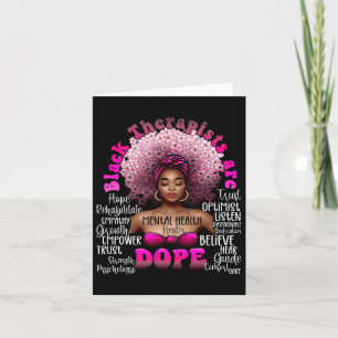 Tarjeta Terapia negra Salud Mental Saludable Floral Afro B