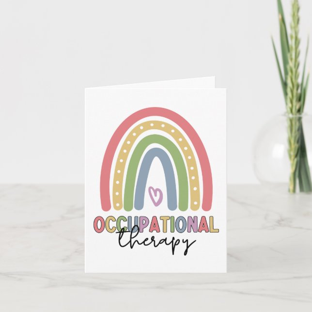 Tarjeta Terapia ocupacional al arcoiris terapista (Anverso)