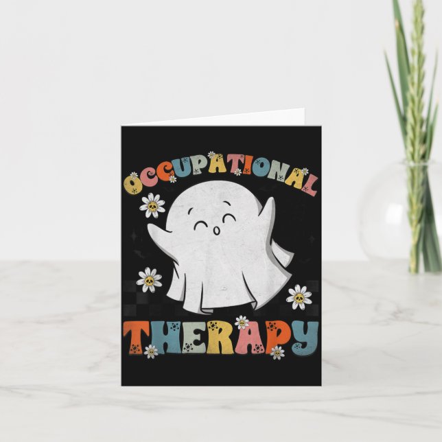 Tarjeta Terapia ocupacional Ot Halloween Fantasma Retro Ot (Anverso)