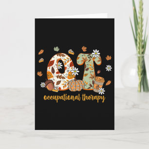 Tarjeta Terapia Ocupacional Otoño Ot Ota Día de Acción de