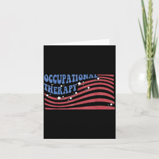 Tarjeta Terapia Ocupacional Retro USA Bandera 4 de Julio O