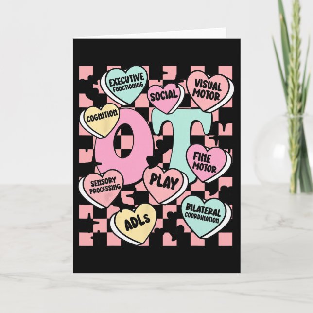 Tarjeta Terapia Ocupacional San Valentín Caramelo Corazón  (Anverso)