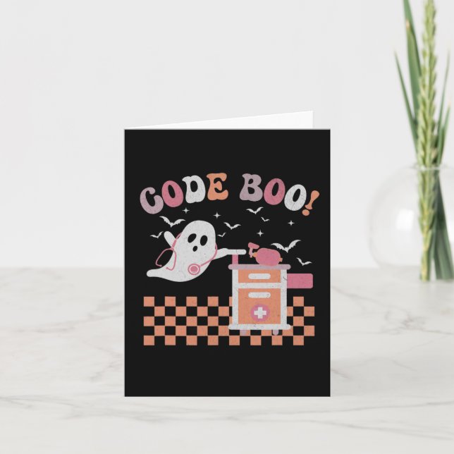 Tarjeta Terapia respiratoria Código Halloween Boo Spookee  (Anverso)
