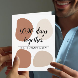 Tarjeta Tercer aniversario boda moderno