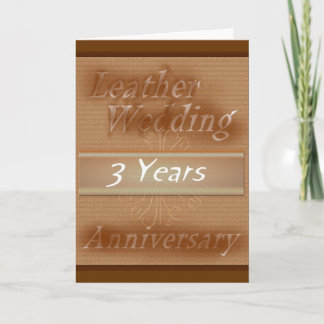 Tarjeta Tercer cuero del ~ del aniversario de boda