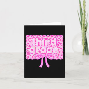 Tarjeta Tercer Grado De Vuelta Al Bow Y Bamp Rosa De La Es