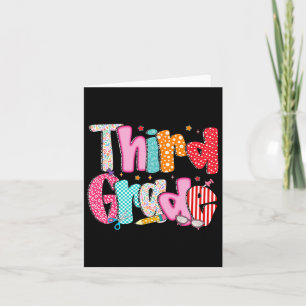 Tarjeta Tercer Grado Maestra Niños De Regreso A La Escuela