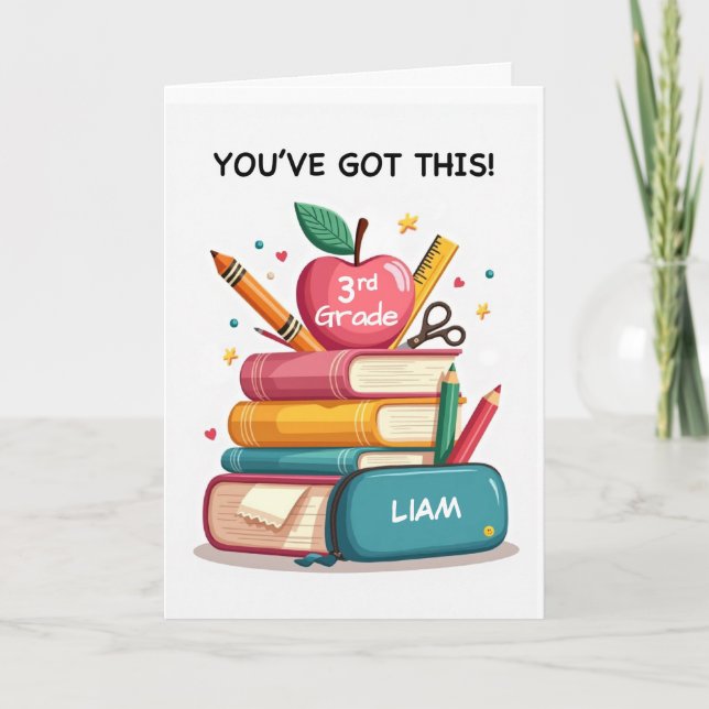 Tarjeta Tercer Grado que tienes esta escuela personalizada (Anverso)