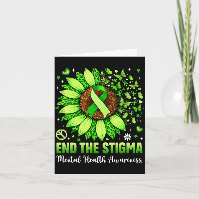 Tarjeta Terminar con el estigma conciencia de salud mental (Anverso)