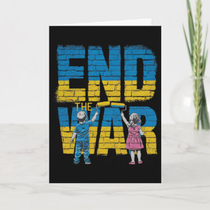 Tarjeta Terminar la guerra Grafiti Niños Apoyan a Zelensky