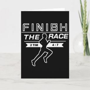 Tarjeta Termine la carrera atlética cristiana atleta Bibli