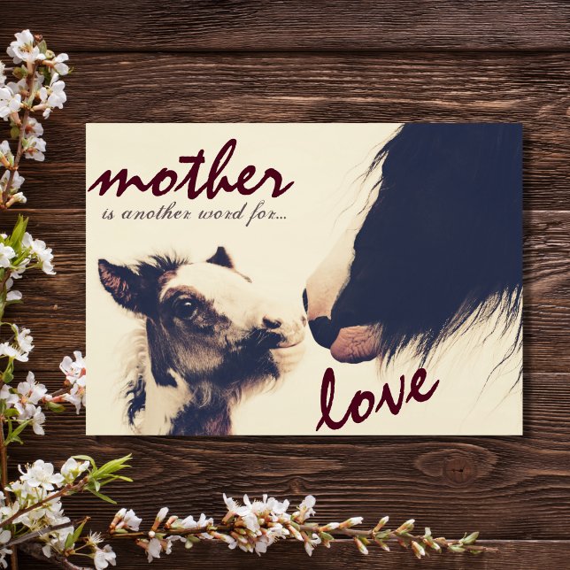 Tarjeta Ternera y mare Horse Feliz Día de la Madre (Subido por el creador)