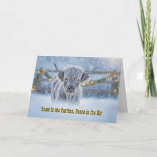 Tarjeta Ternero de las Tierras Altas en un Pastizal de Cop