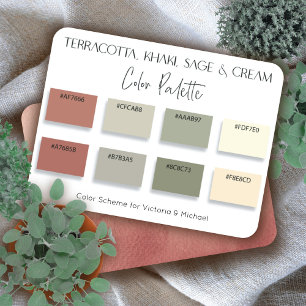 Tarjeta Terracotta Kahaki Sage & Cream Color Palet