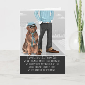 Tarjeta Terranova del Día del Padre Perro