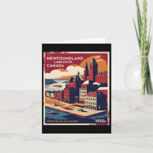 Tarjeta Terranova y Labrador Canadá 1950 Tra de época