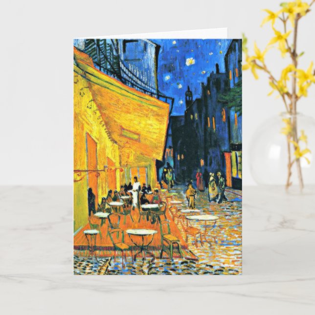 Tarjeta Terraza de Café de Vincent van Gogh, (flor amarilla)
