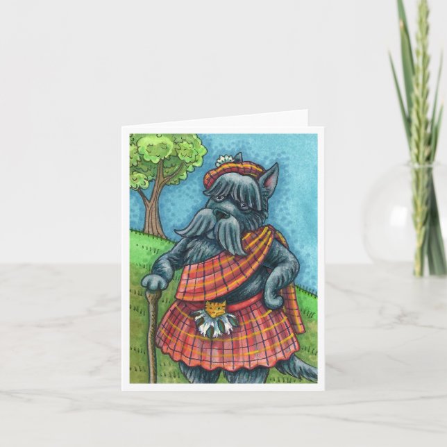 Tarjeta TERRENO SCOTISTA, SCOTTIE DOG Kilt Sporran Blank (Anverso)
