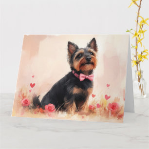 Tarjeta Terrier Australiano con Rosas - Día de San Valentí