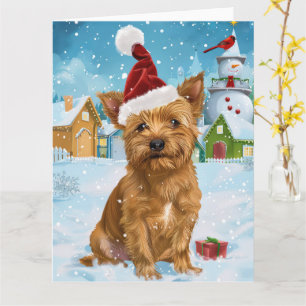 Tarjeta Terrier Australiano Navidad País de las Maravillas