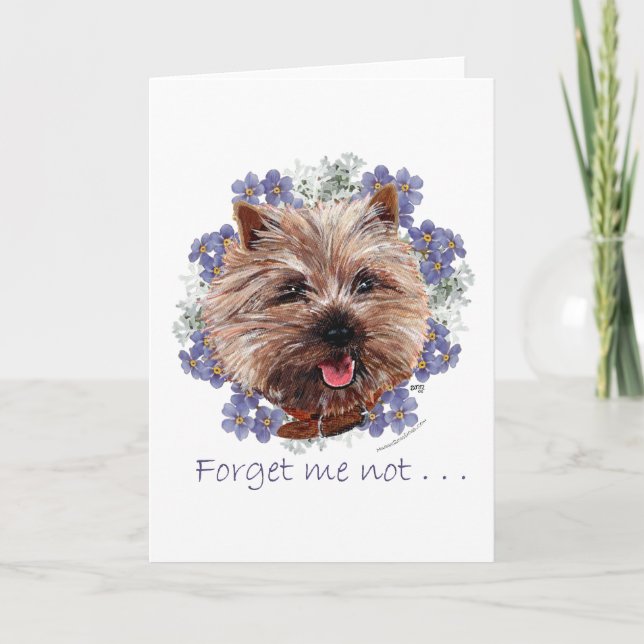 Tarjeta Terrier Cairn Marrón No me olvides (Anverso)