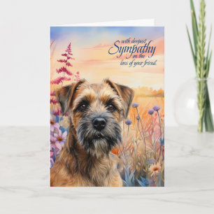 Tarjeta Terrier de Border simpatía Perro Pradera de flores