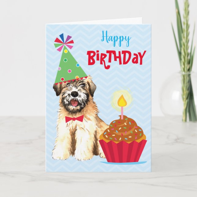 Tarjeta Terrier de Regalo de Torta de Cumpleaños L (Anverso)