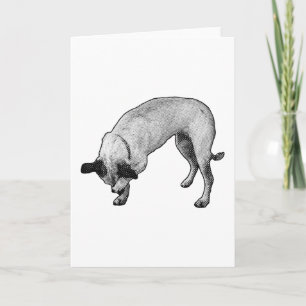 Tarjeta Terrier Dibujado a Tinta Hola