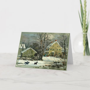 Tarjeta Terrier Escocés Antiguo Invierno