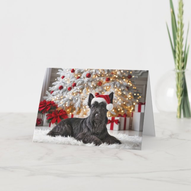 Tarjeta Terrier escocés de Navidad (Anverso)