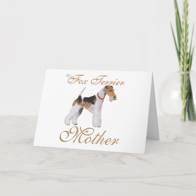 Tarjeta Terrier Fox de Alambre Día de la Madre (Anverso)
