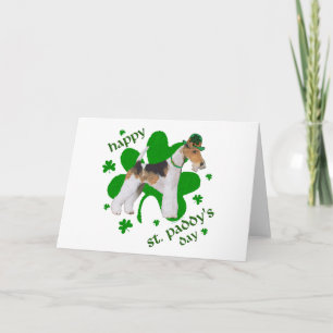 Tarjeta Terrier Fox de alambre Día de San Patricio