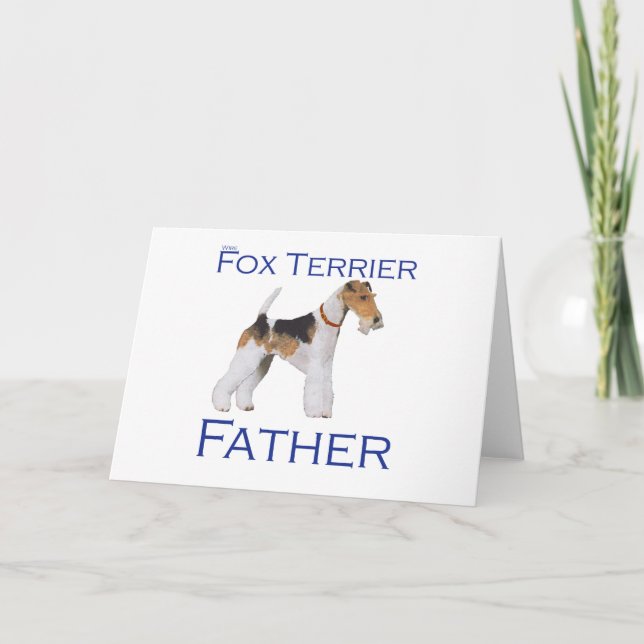Tarjeta Terrier Fox de Alambre Día del Padre (Anverso)