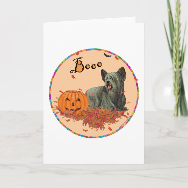 Tarjeta Terrier Skye Halloween (Anverso)