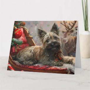 Tarjeta Terrier Skye Perro Navideño Festivo
