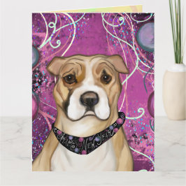 TARJETA TERRIER STAFFORDSHIRE AMERICANO               