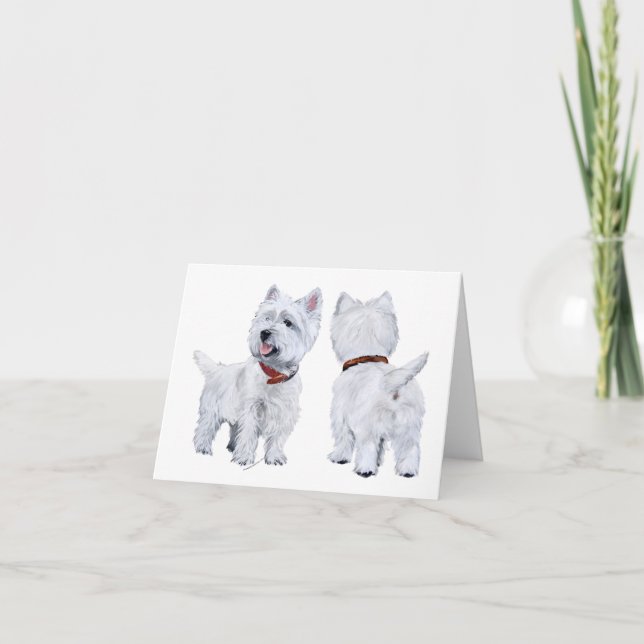 Tarjeta Terrier West Highland Blanco (Anverso)