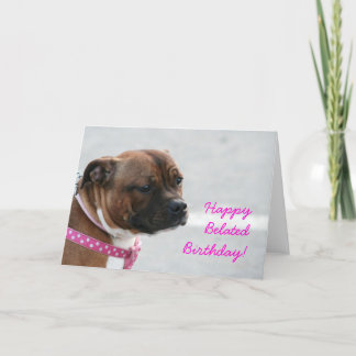 Tarjeta territorial Happy Belated Birthday staffor