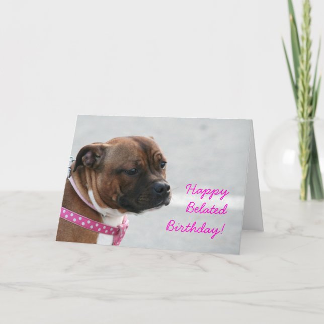 Tarjeta territorial Happy Belated Birthday staffor (Anverso)