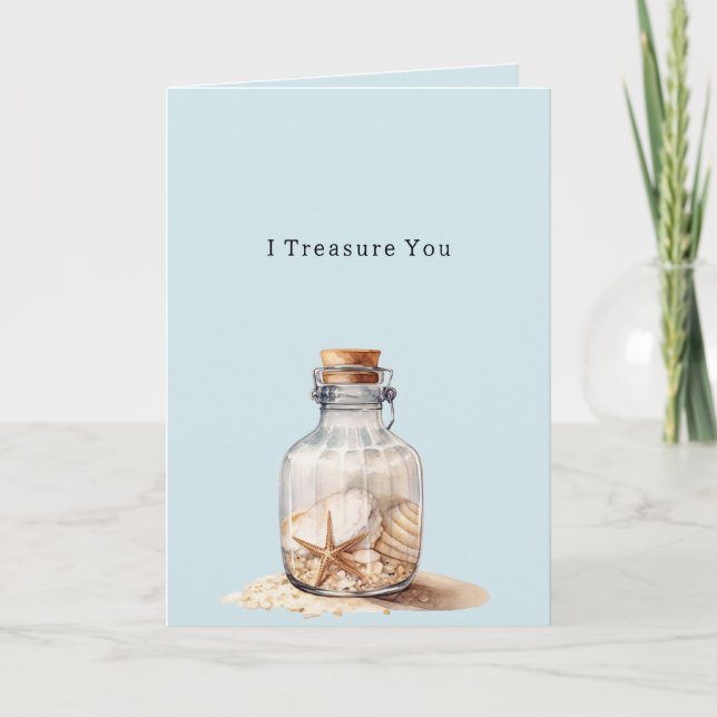 Tarjeta Tesoro de frasco de conchas tú (Anverso)
