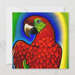 Tarjeta Tesoro tropical: Resumen de arte de loro vibrante