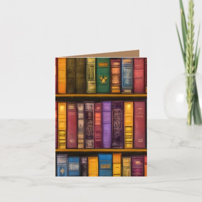 Tarjeta Tesoros literarios - libros antiguos clásicos (Anverso)