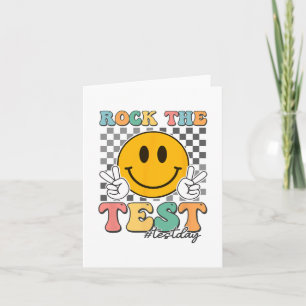 Tarjeta Test Day Groovy Smile Checkered Rock