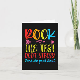 Tarjeta Test Day Rock The Test No Stress Teacher Testin