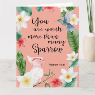 Tarjeta Testigo de Jehová JW Alentamiento Mateo 10:31