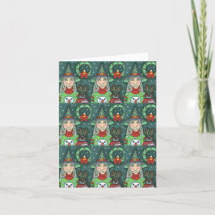 TARJETA TESTIGO EN SUDOR DE NOMUJER, GATO NEGRO XMAS HALLO