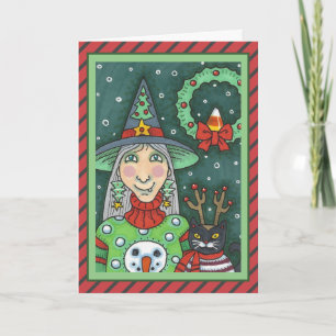 TARJETA TESTIGO EN SUDOR DE NOMUJER, GATO NEGRO XMAS HALLO